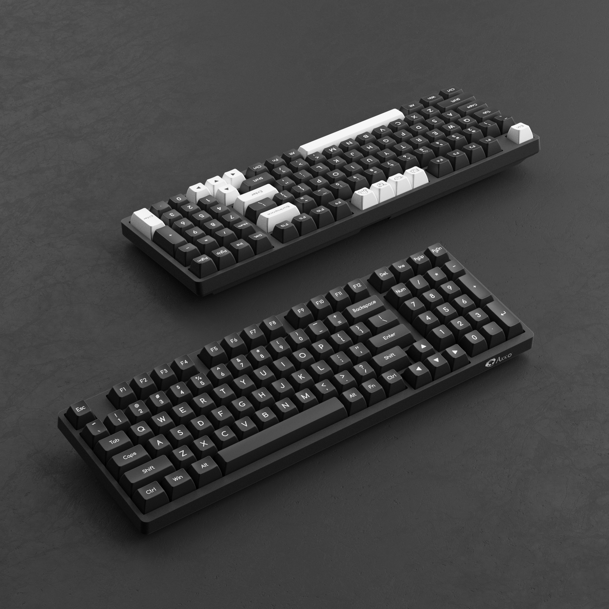 White on Black ABS SAL Tastenkappen Set (195 Tasten)
