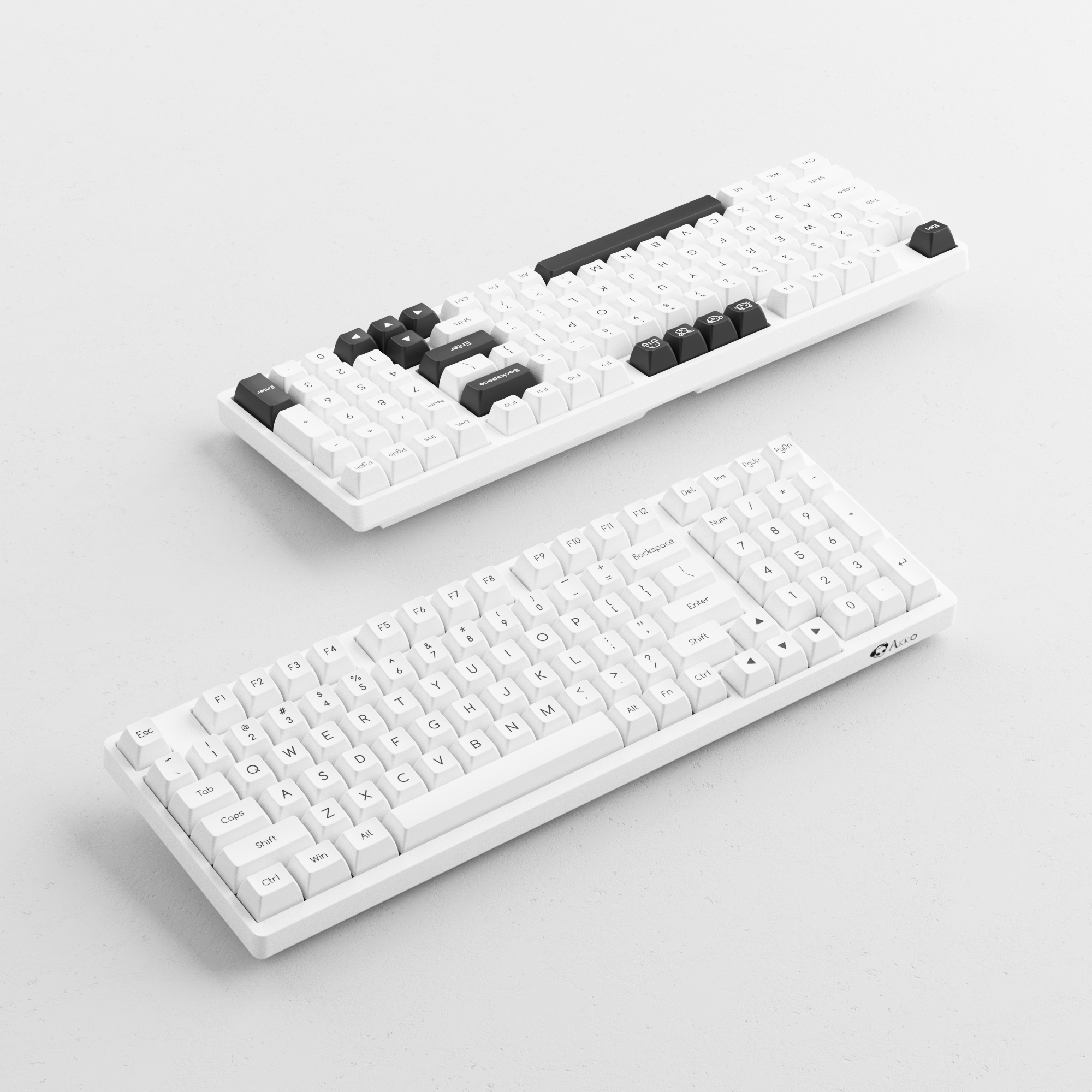 Black on White ABS SAL Tastenkappen Set (195 Tasten)