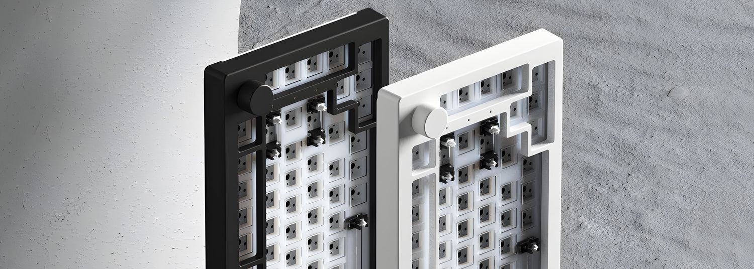Black and White Akko 5075S VIA DIY Kit