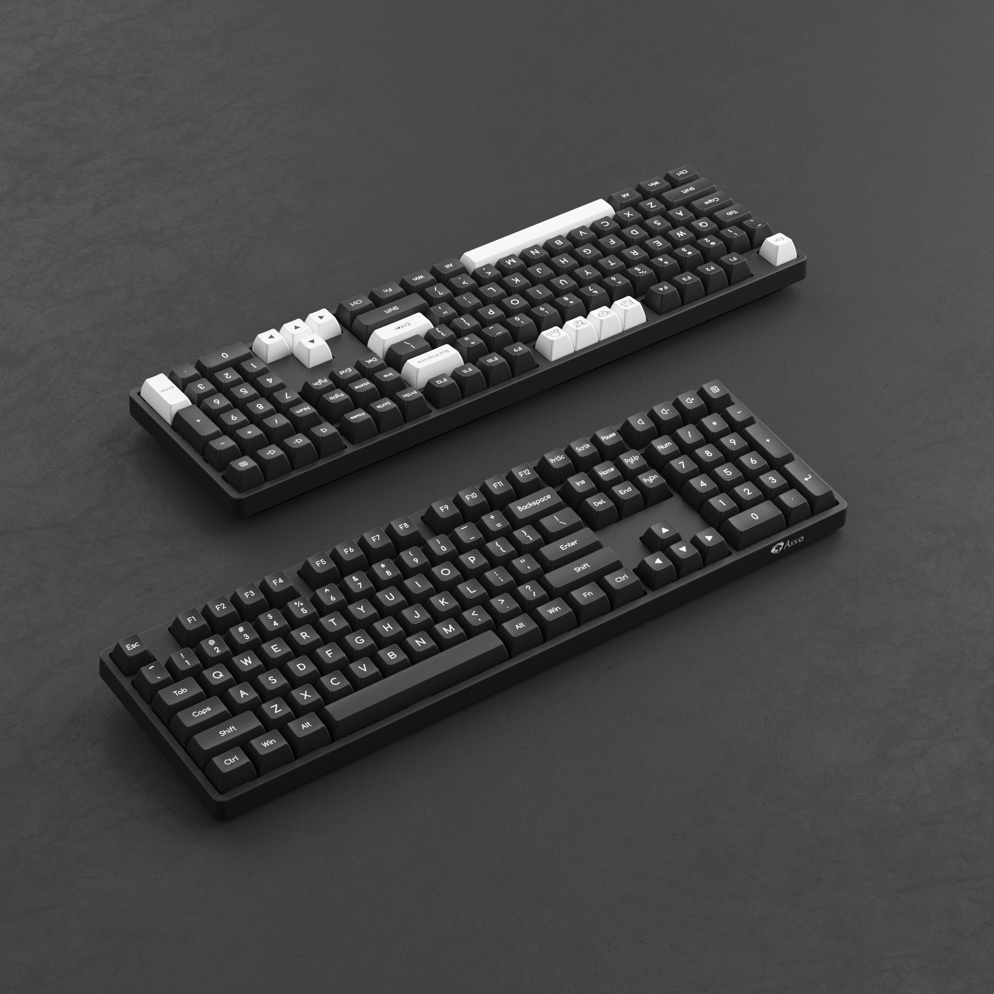 White on Black ABS SAL Tastenkappen Set (195 Tasten)