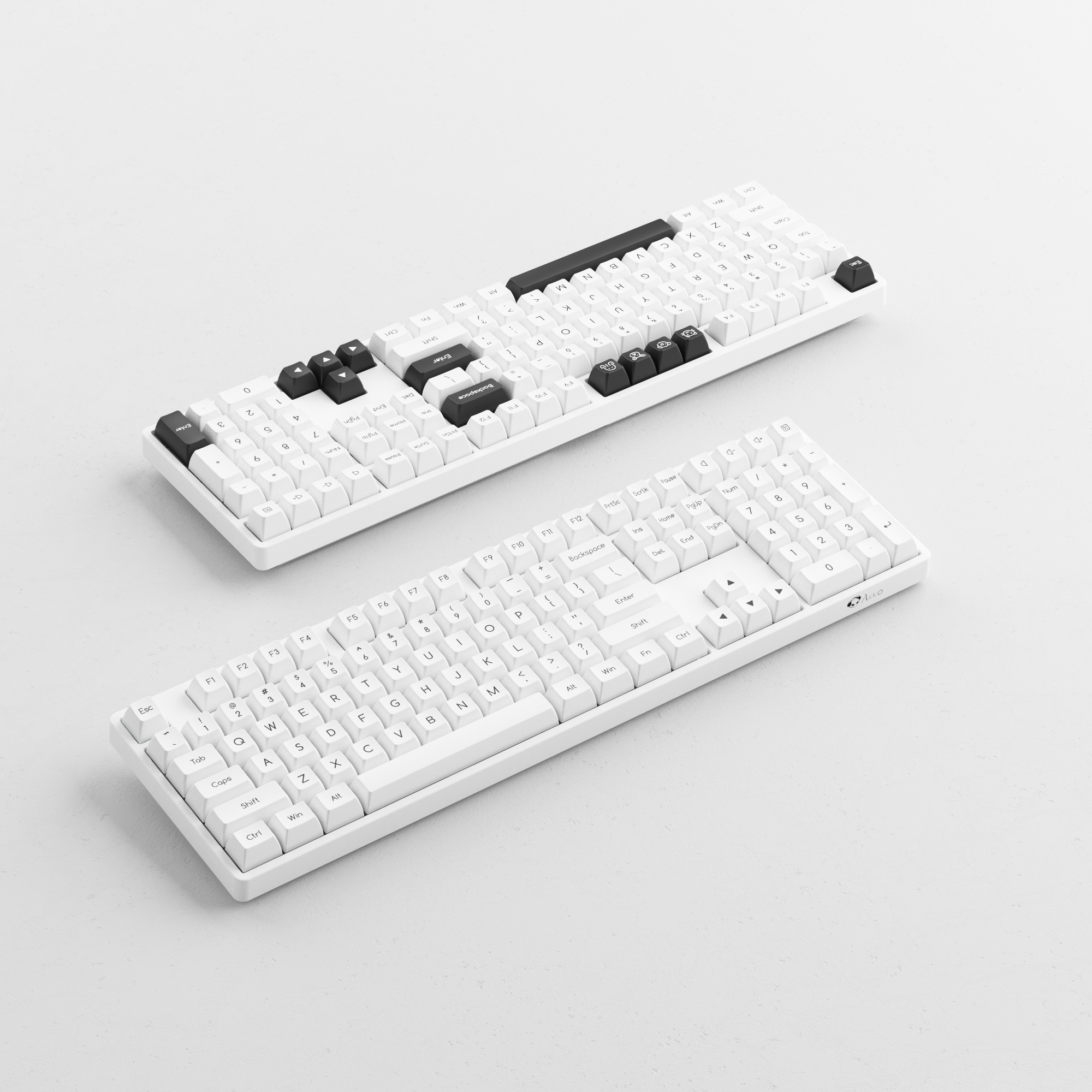 Black on White ABS SAL Tastenkappen Set (195 Tasten)