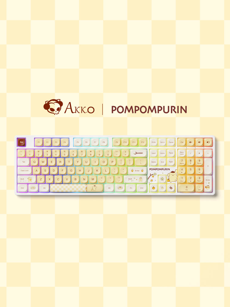 akko pompompurin 5108B plus 100 percent mechanical keyboard with rgb backlit