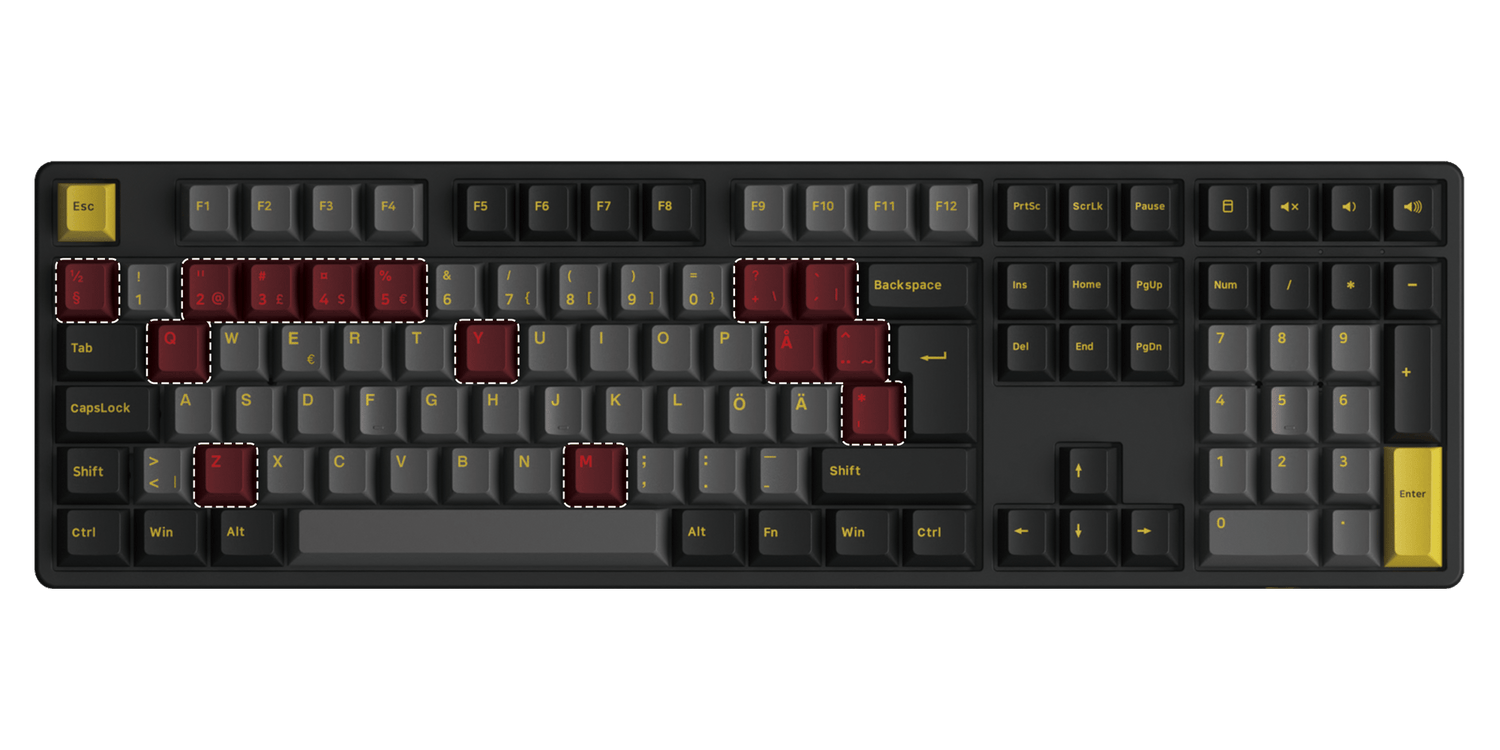 Black & Gold 5108B Plus ISO Nordic Tastatur