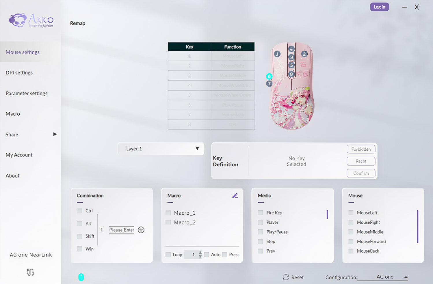 AG ONE 3950 Hatsune Miku Gaming Mouse Cloud Driver
