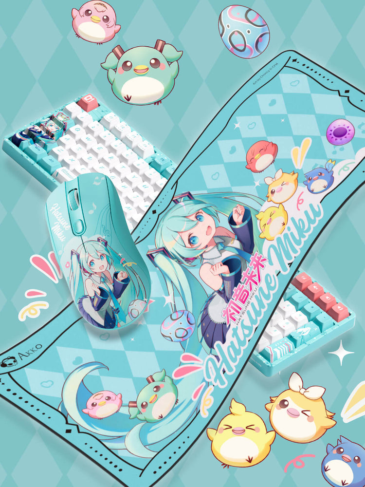 AG ONE 3950 Hatsune Miku Gaming Mouse Keyboard and Mouse Pad