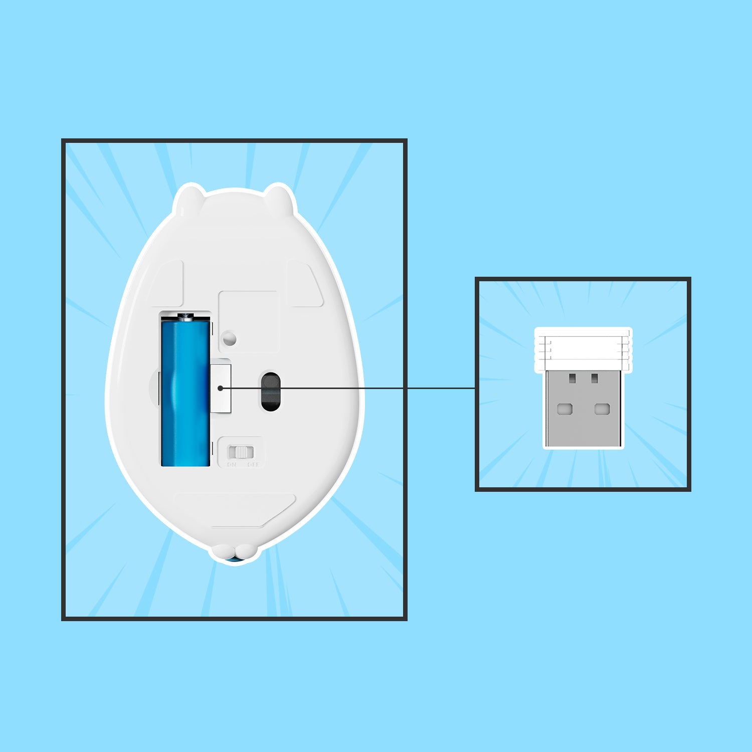 Akko Blue and White Cat Theme Mouse Fast Response