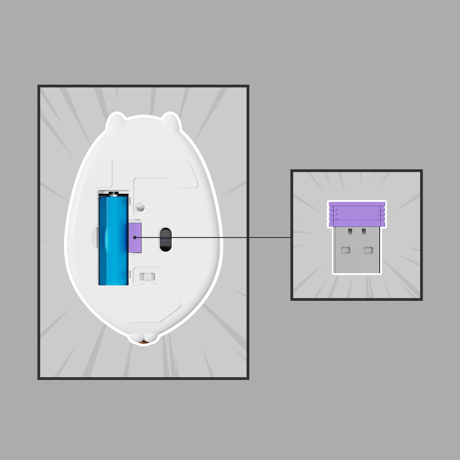 Akko Cat Theme Mouse Gray MIMO Fast Response