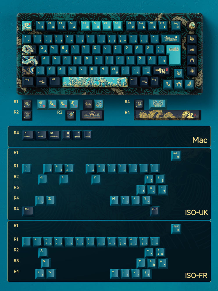 MOD 007 V3 HE Year of Dragon Hall Effect Keyboard ISO DE UK FR Keycaps