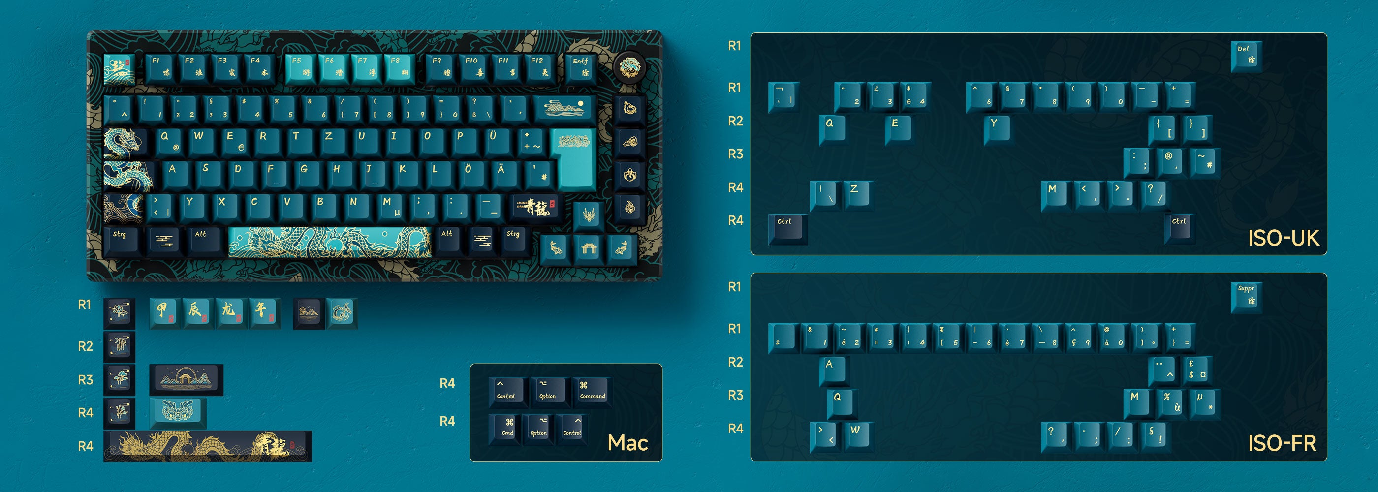 MOD 007 V3 HE Year of Dragon Hall Effect Keyboard ISO DE UK FR Keycaps