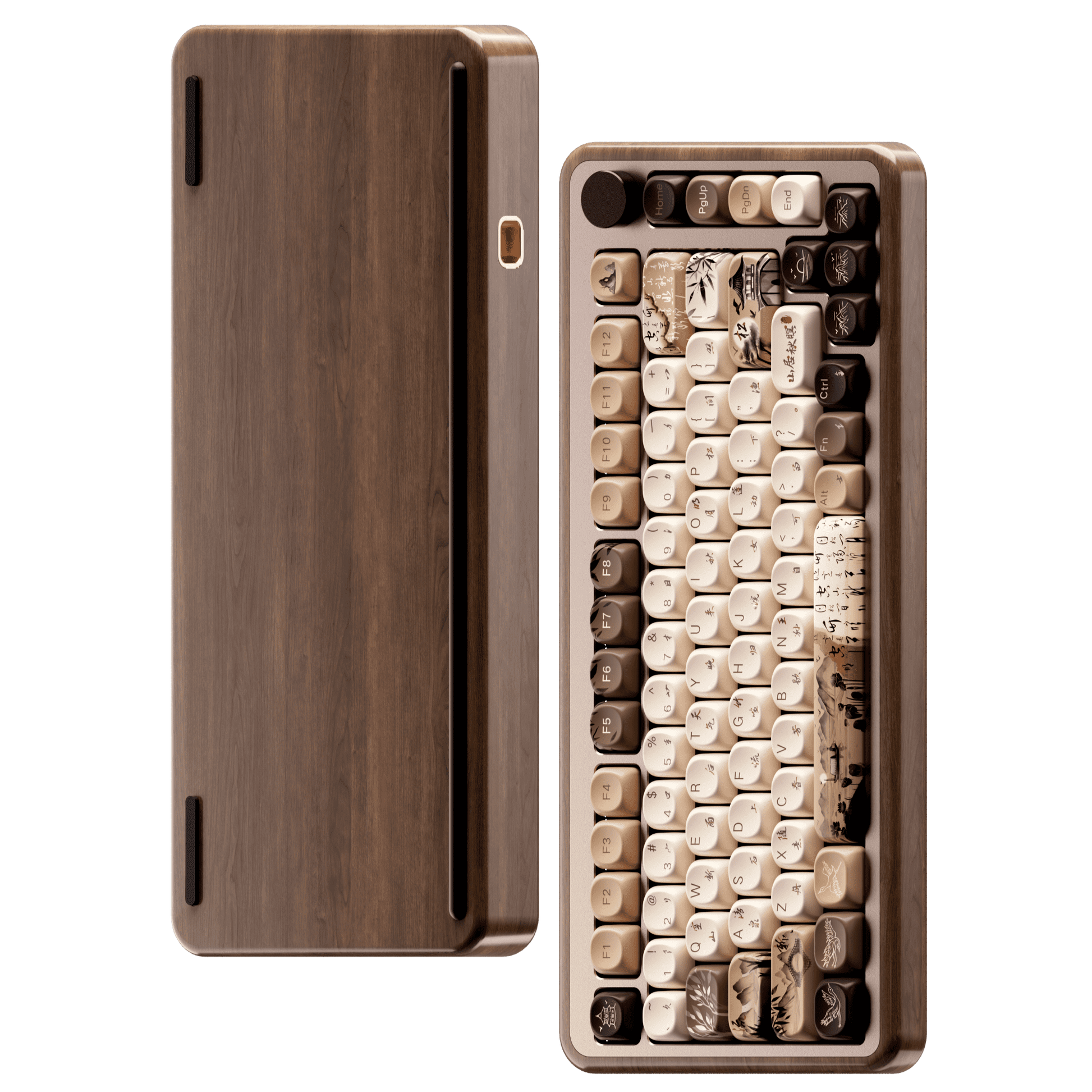 MU02 Wooden Keyboard Mountain Seclusion front and back details