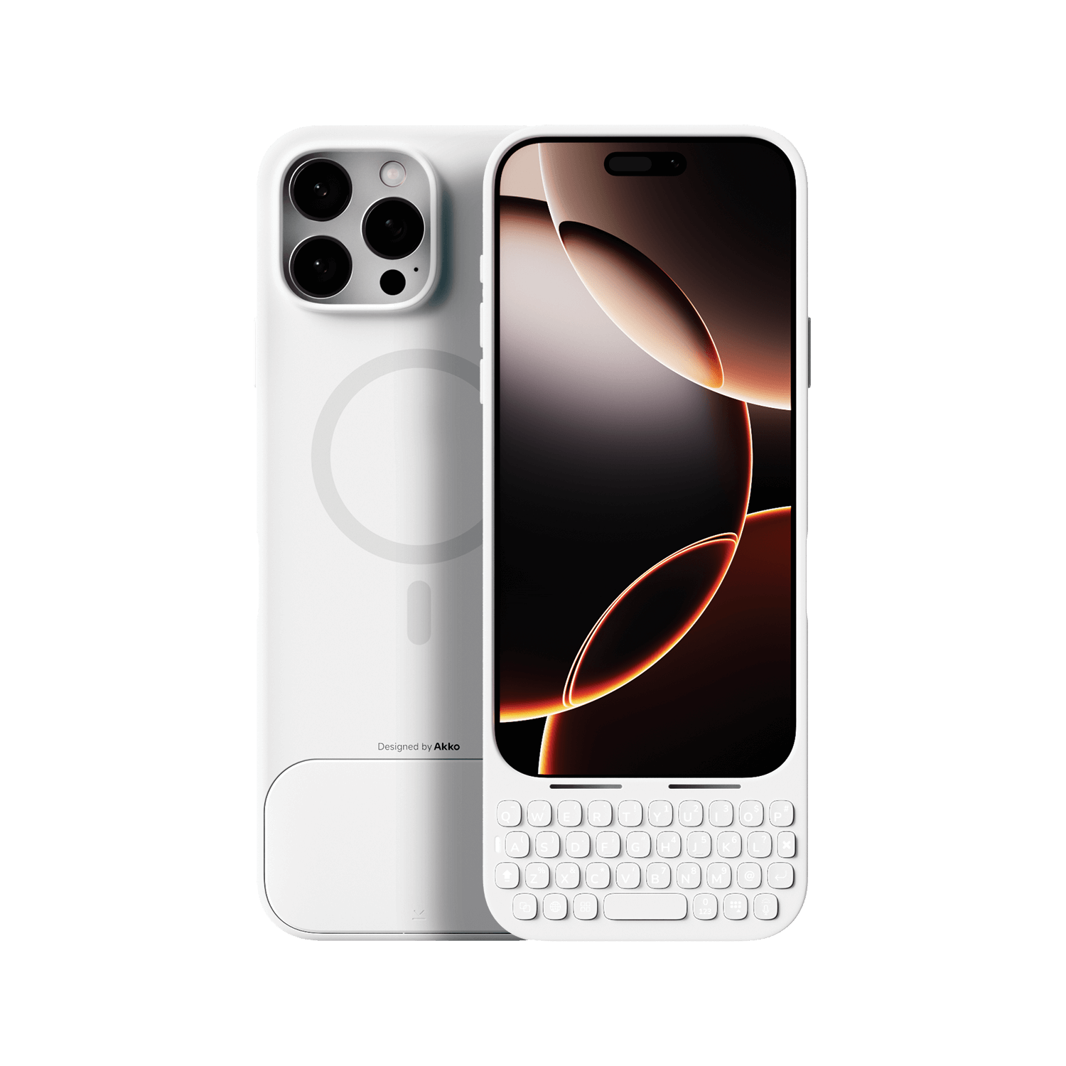 Akko MetaKey Keyboard Case for iPhone 16 Cloud White