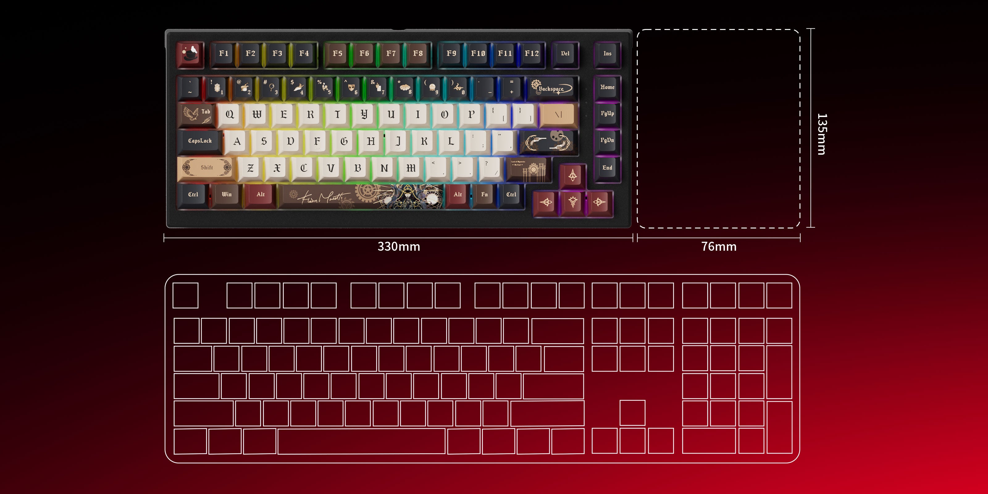 Akko TAC75 HE Magnetic Keyboard—Lord of Mysteries Size