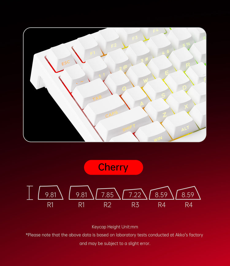 Akko TAC75 HE Magnetic Keyboards Shine Through White Cherry Profile Keycaps