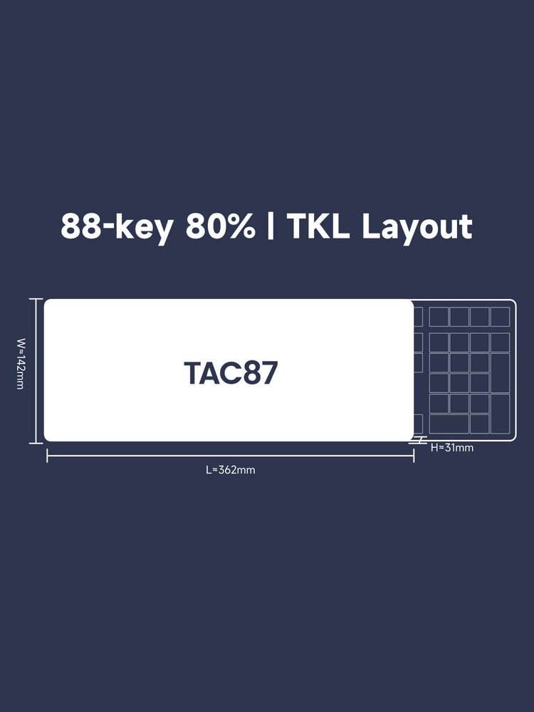Akko TAC87 Horizon Mechanical Keyboard Size