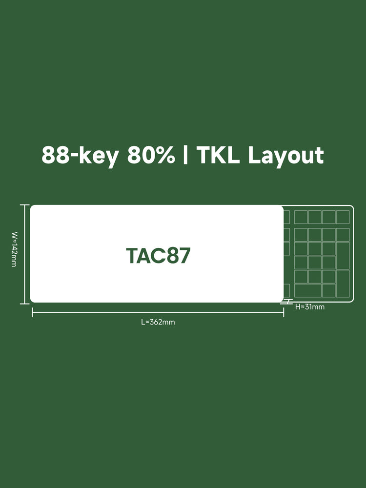 Akko TAC87 Matcha Red Bean Mechanical Keyboard Size