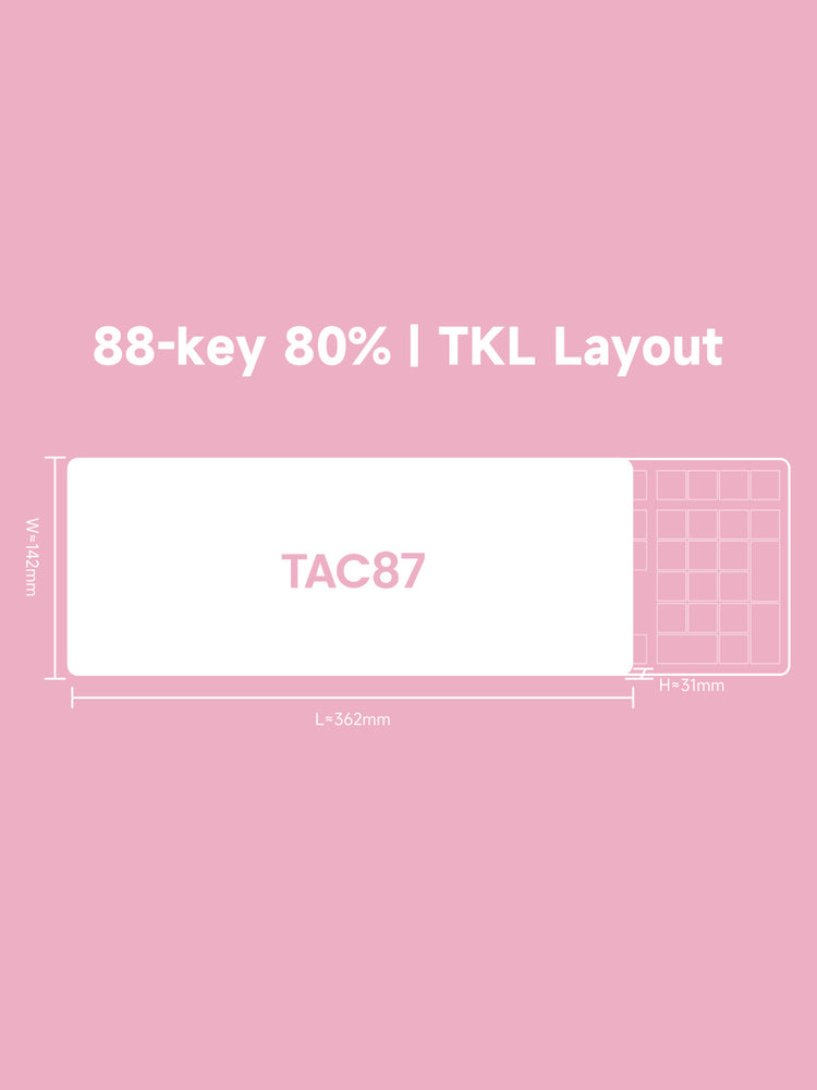 Akko TAC87 Prunus Lannesiana Mechanical Keyboard Size