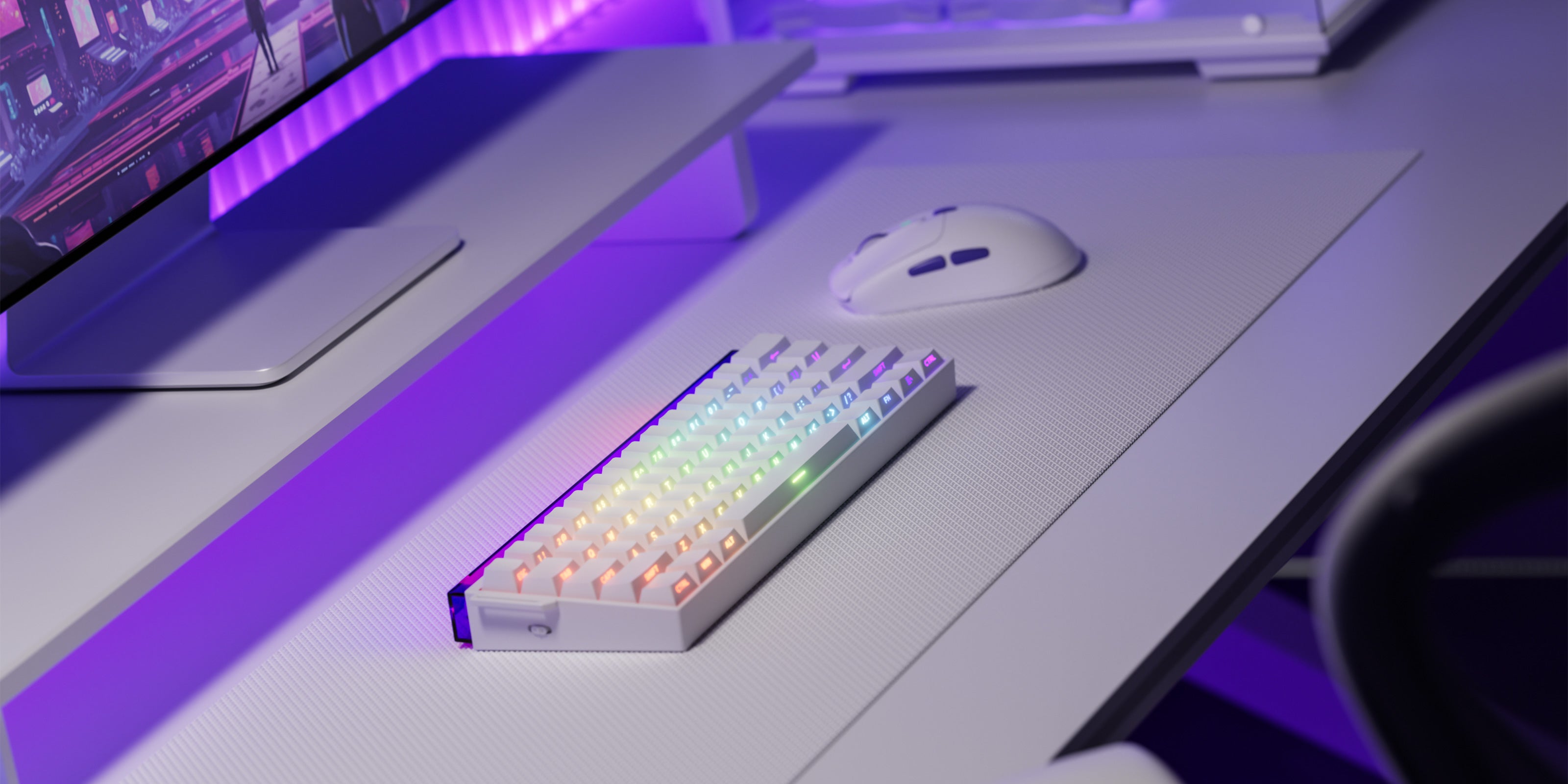 Shine60 HE Magnetic Keyboard RGB on the desk