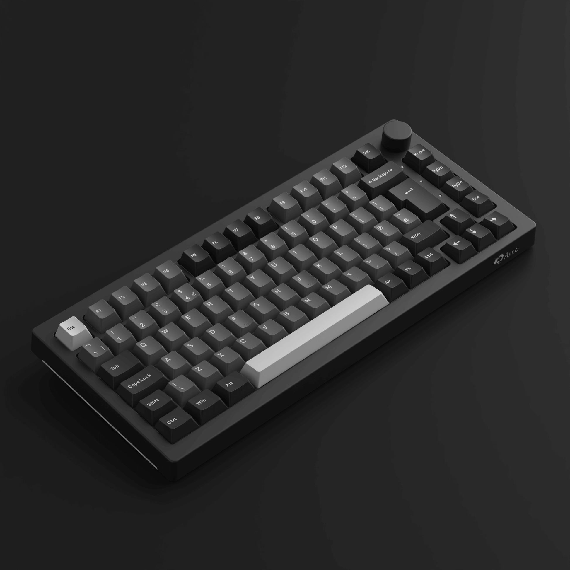 Black Silver 5075B Plus VIA ISO Mechanical Keyboard Left Side Details