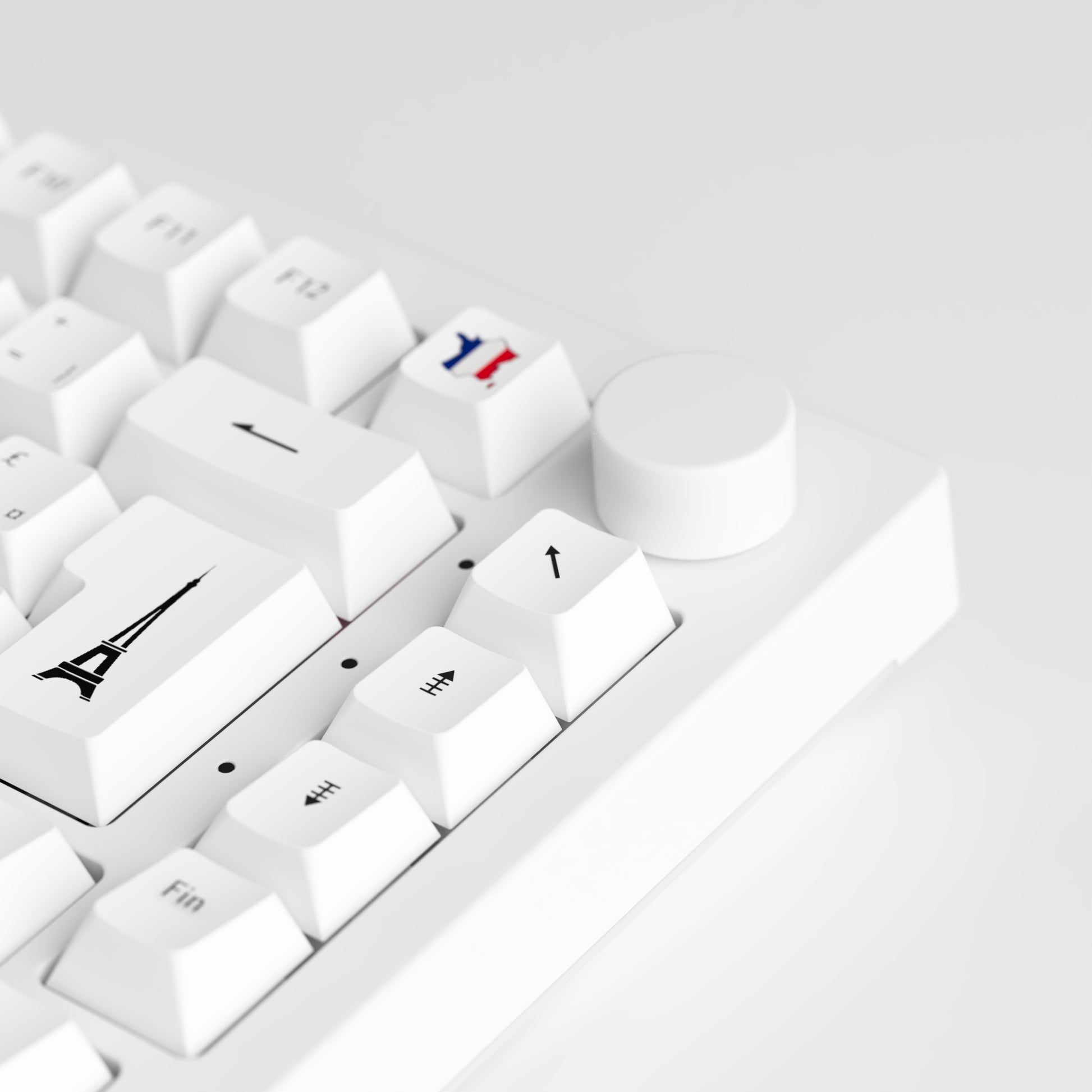 Akko black white 5075B Plus ISO fr Tastatur detailansicht rechts