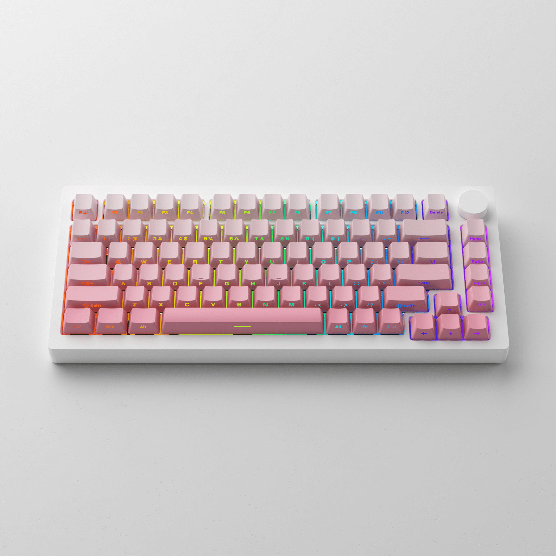 MonsGeek M1W V3 SP keyboard moonlight white theme side printed keycaps