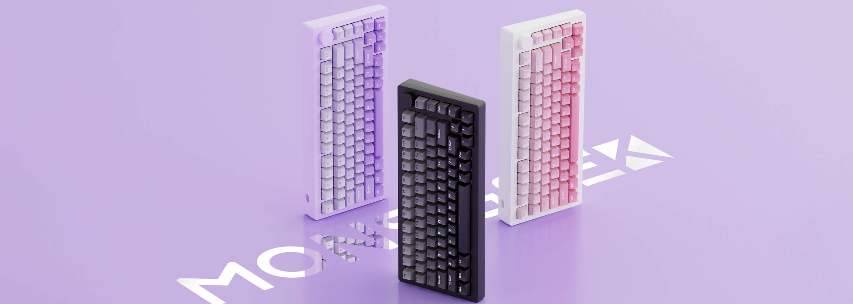 Purplr Black and Pink MonsGeek M1W V3 VIA Keyboards