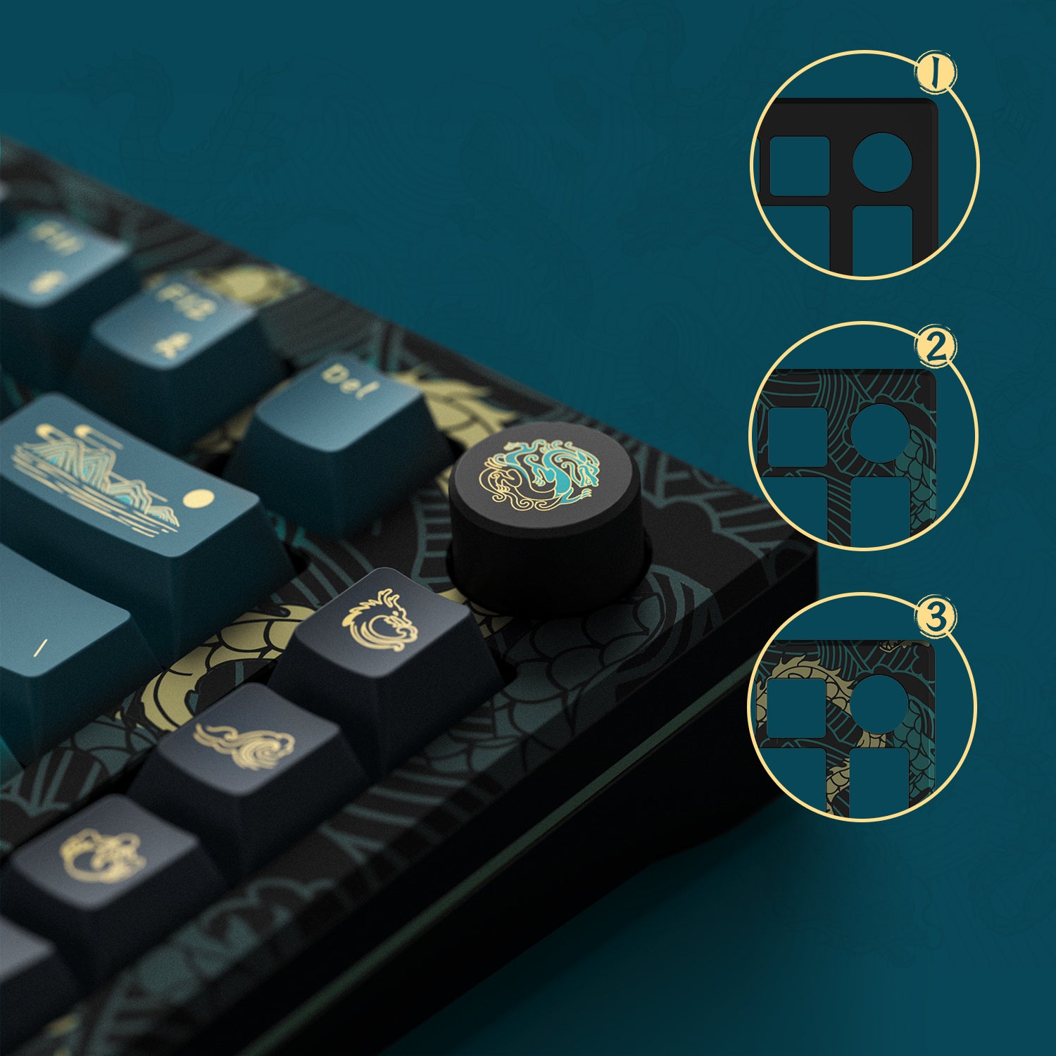 MOD 007 V3 HE Year of Dragon Hall Effect Keyboard Dreifach Eloxiert