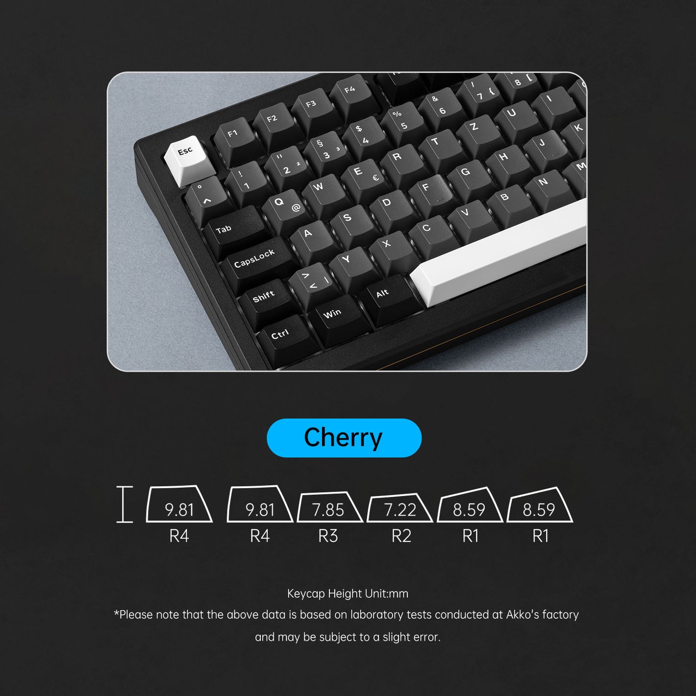 Akko MOD 007B HE Black & Silver ISO Keyboard Cherry Profile Keycaps