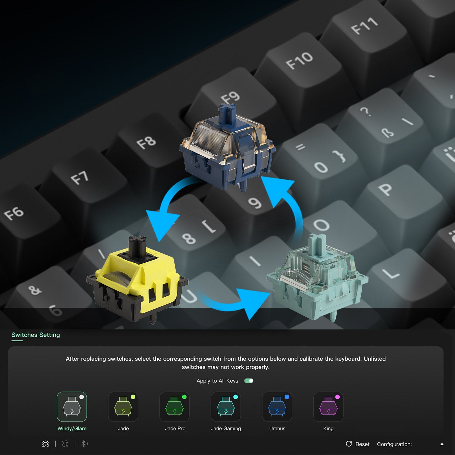 Akko MOD 007B HE Black & Silver ISO Keyboard Cross Compatible