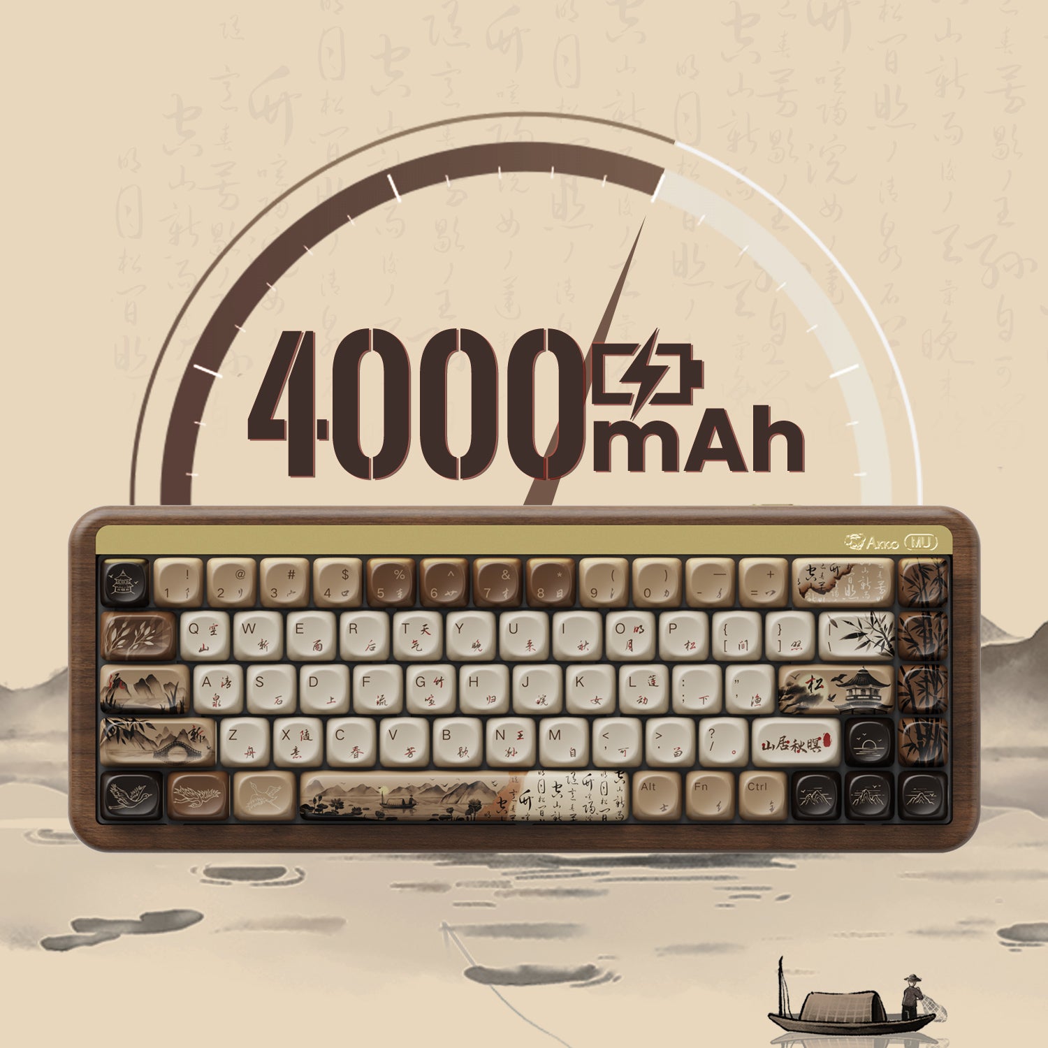 akko mu01 holz tastatur Eingebauter 4000mAh-Akku