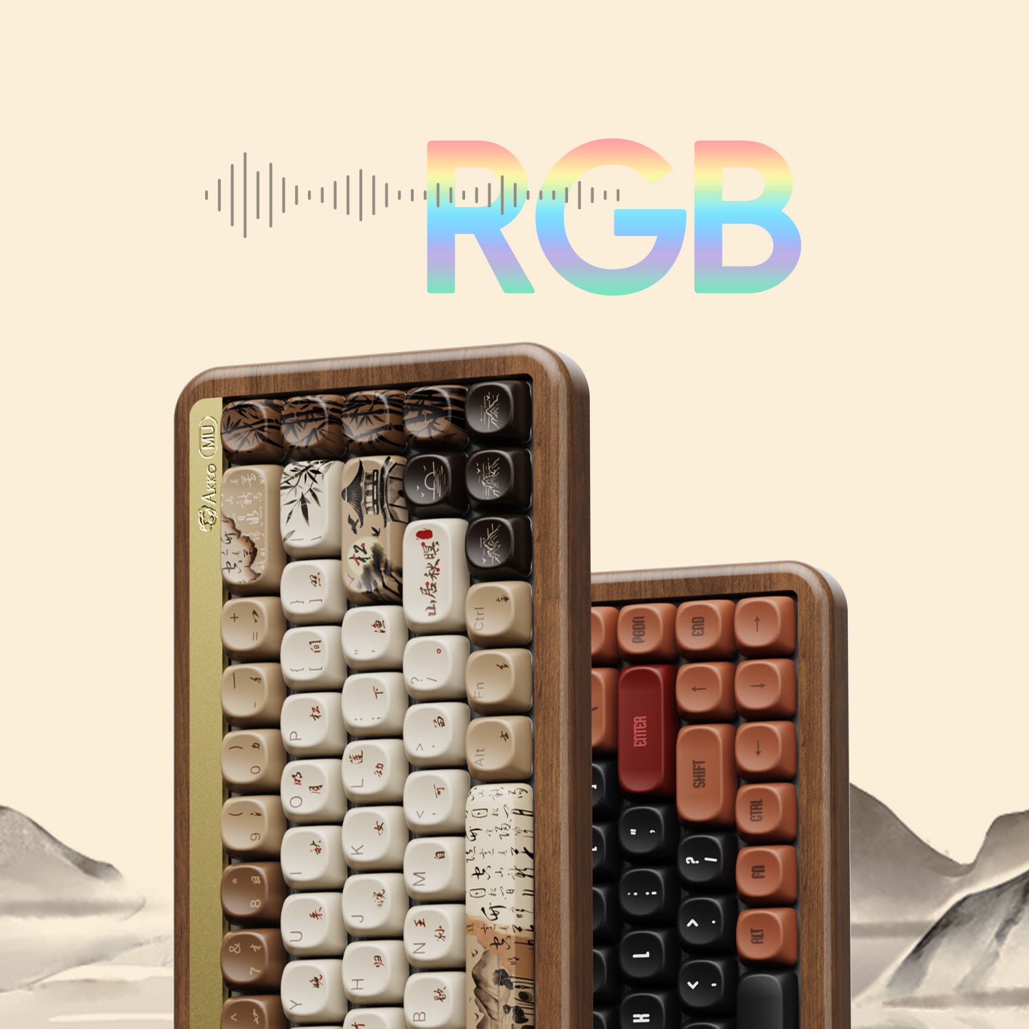 akko mu01 holz tastatur rgb backlit