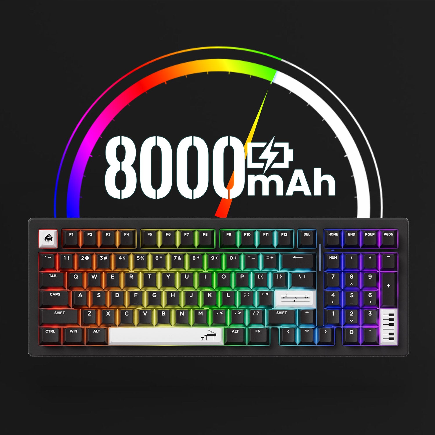 MonsGeek M2 V5 Custom Keyboard Black 8000mAh Battery