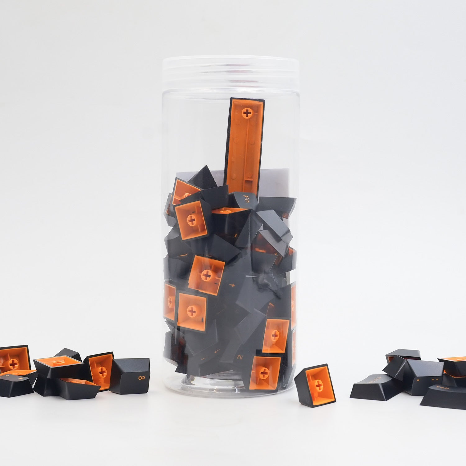 Orange on Black ISO DE Tastenkappen Set (99-key) in the Jar Details