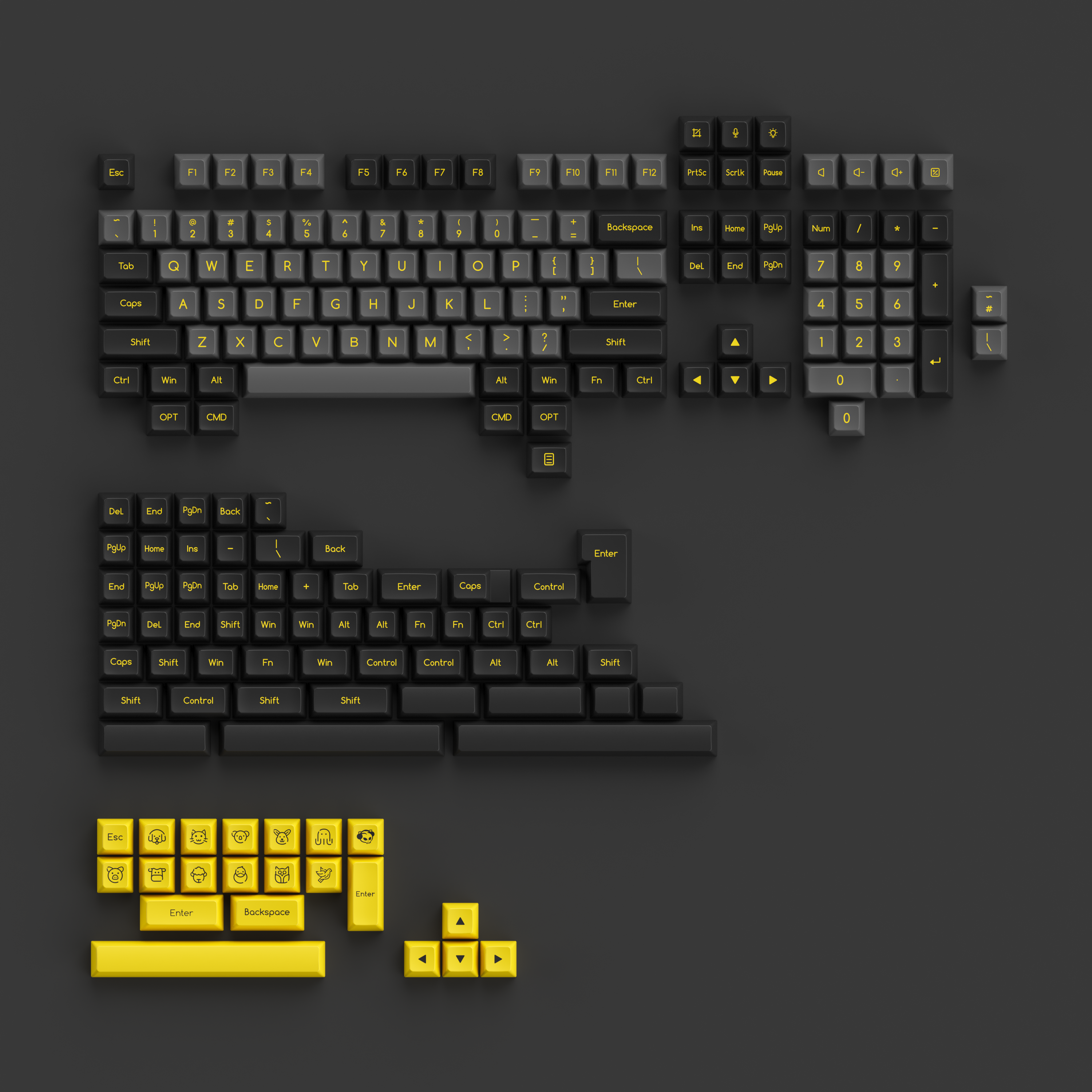 Black & Gold ABS SAL Tastenkappen-Set (195 Tasten)