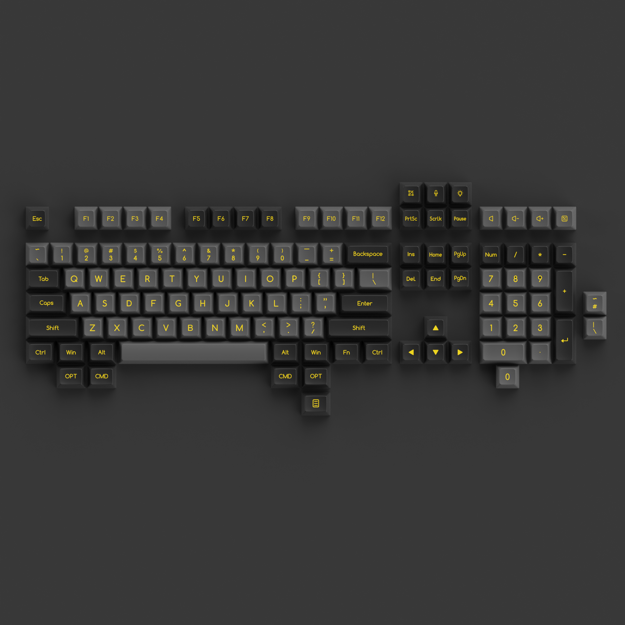 Black & Gold ABS SAL Tastenkappen-Set (195 Tasten)