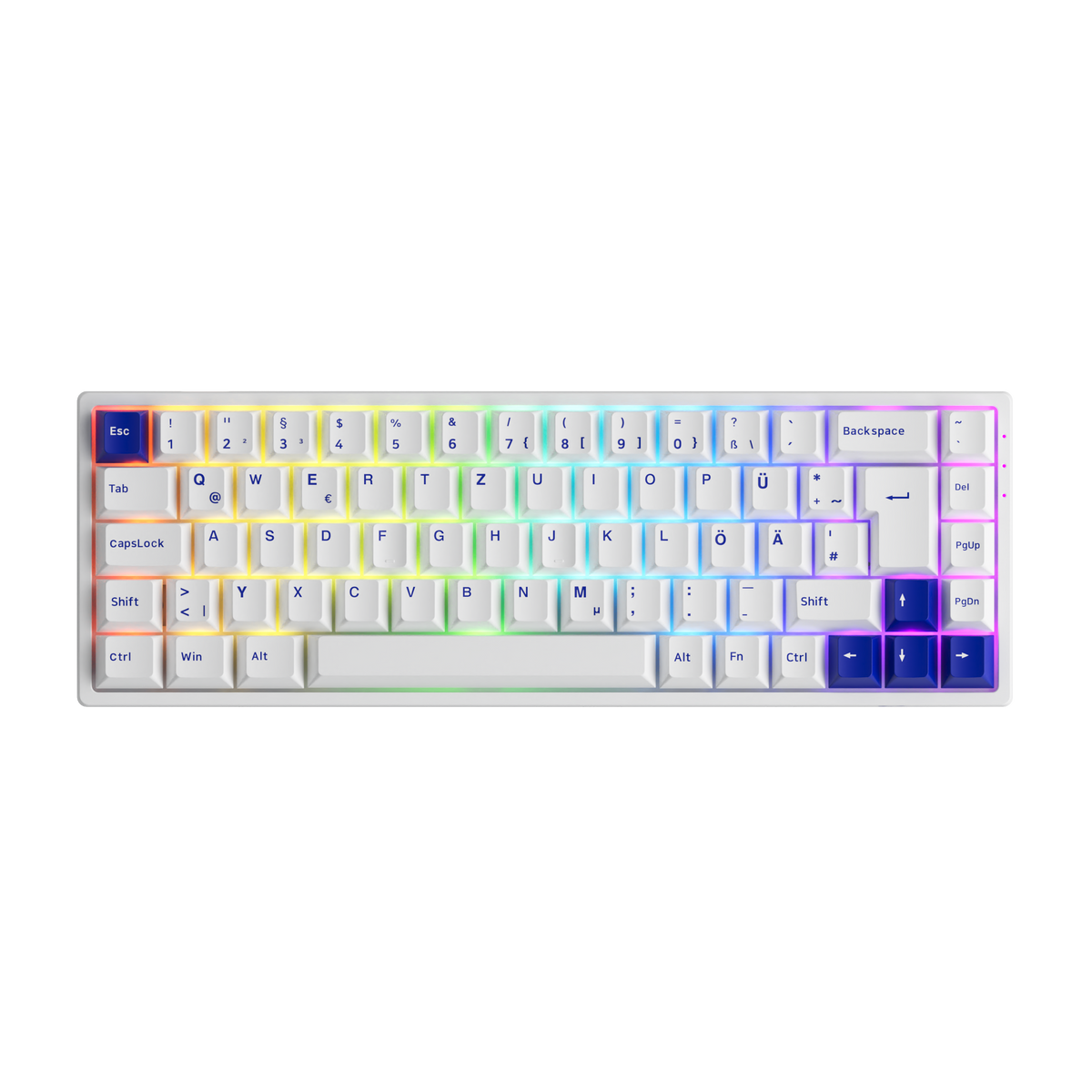 Akko Blue on White 3068B Plus ISO Keyboard with rgb
