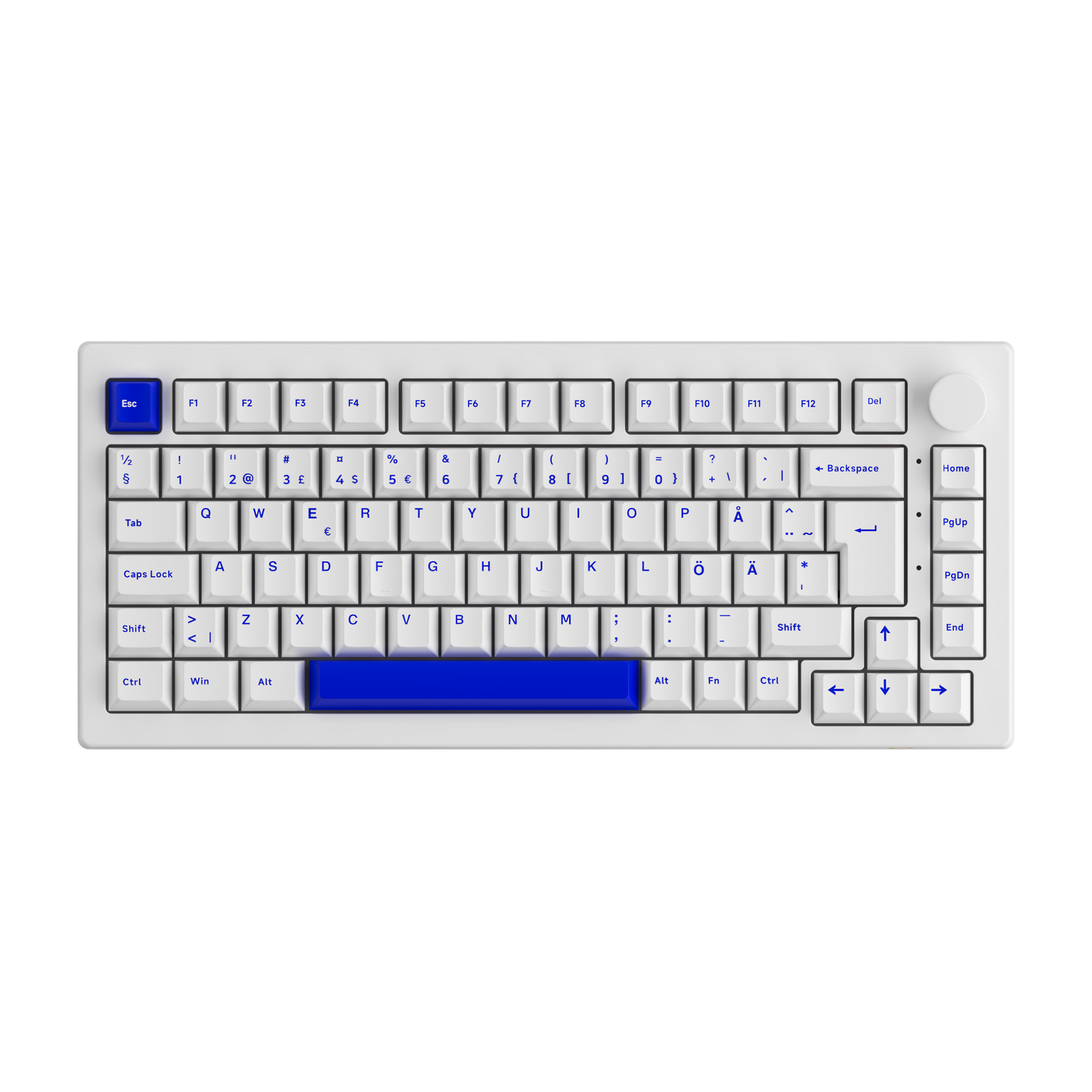 Blue on White ISO Nordic Tastenkappen Set (49-Tasten) install on the iso keyboard