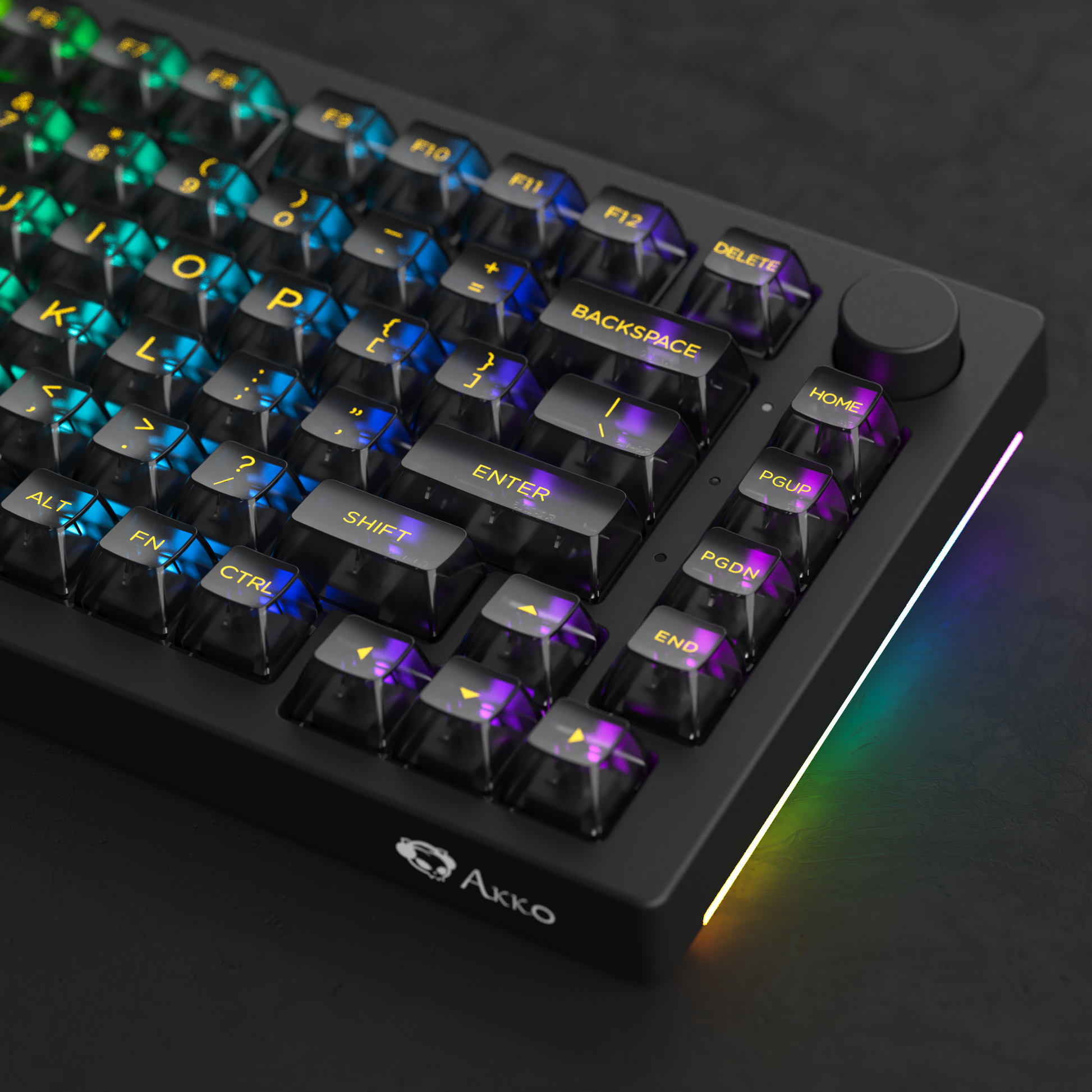 5075B Plus ASA Clear Mechanical Keyboard Keycap Details with RGB