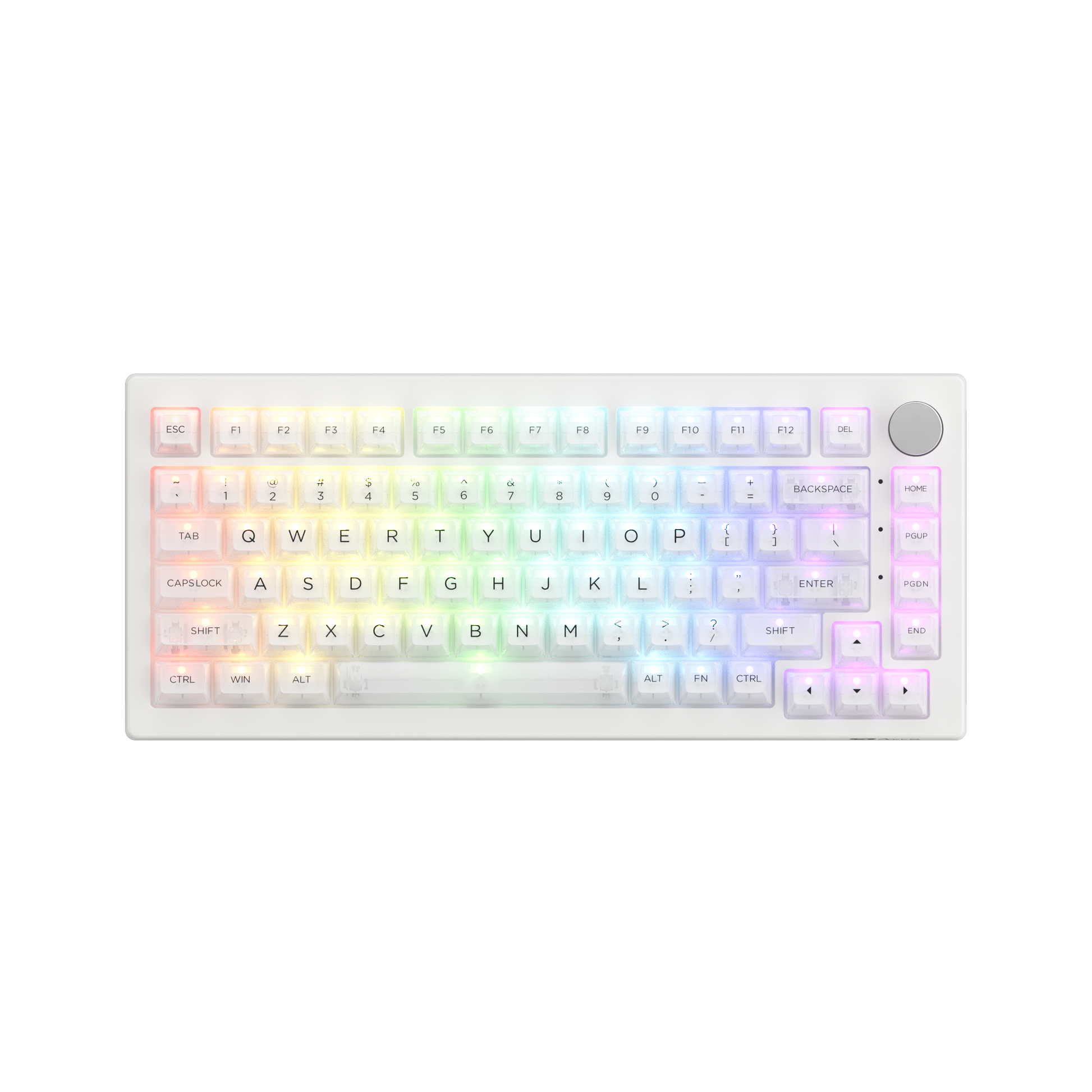 White 5075B Plus ASA Clear Mechanical Keyboard With RGB