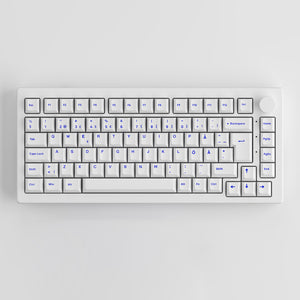 Blue on White ISO Nordic Tastenkappen Set (49-Tasten) install on the keyboard