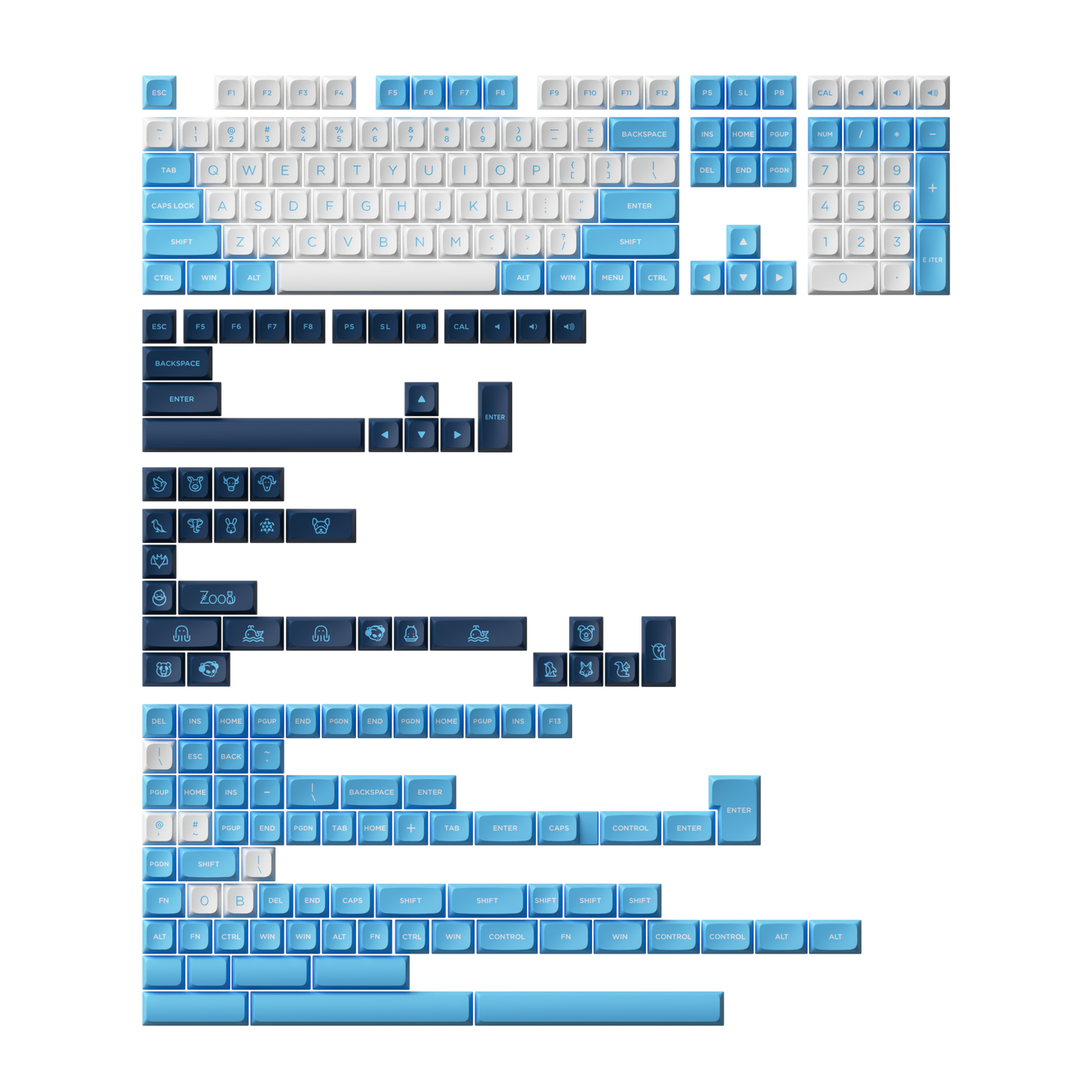 Carolina Blue Keycap Set (227 Keys)