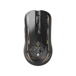 Limited edition AKKO x Lord of the Mysteries gaming mouse with a character illustration on the bottom.