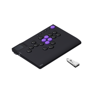 Akko FUNBOX Arcade Controller Left Side Details and Brook Wingman FGC2 Adapter