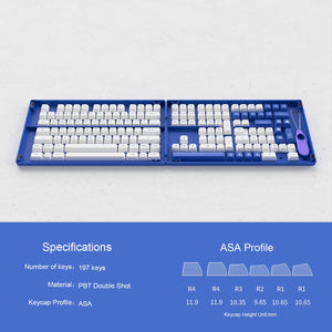 Blue on White Tastenkappen Set (PBT, 197 Tasten)