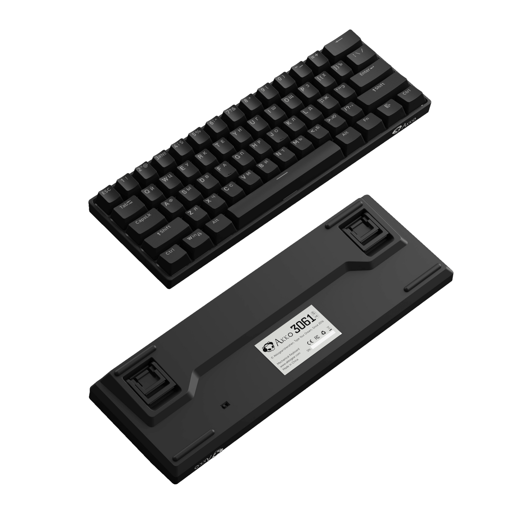 Akko 3061S HE Cyrillic Keyboard Series Back Side Detail