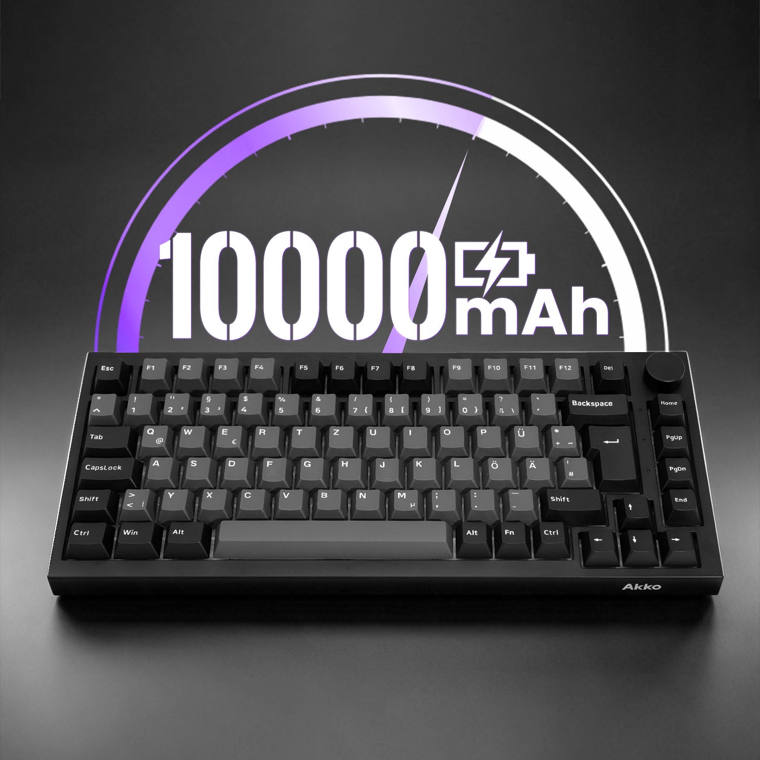 Akko Black Transparent 5075 V5 ISO FR Magnetic Keyboard 10000mAh Battery