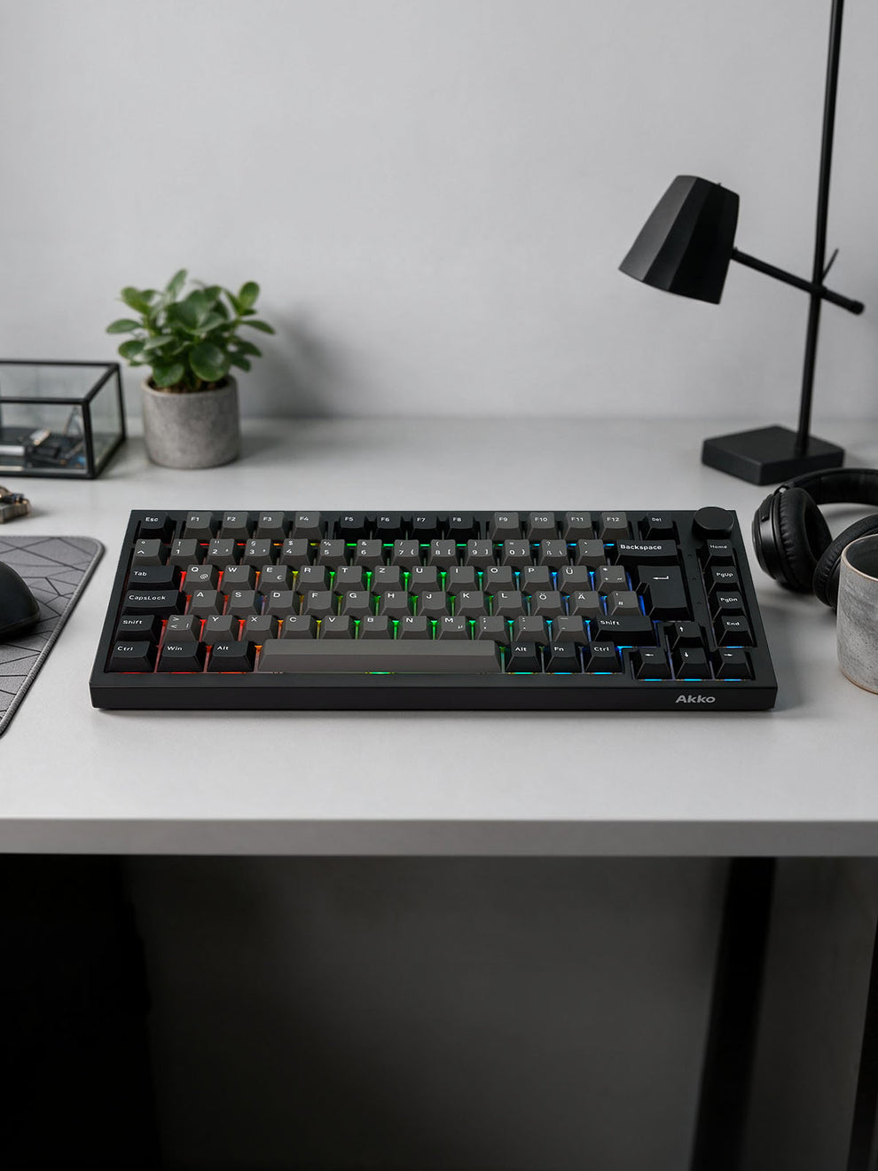 Akko Black Silver 5075 V5 HE ISO DE Magnetic Keyboard