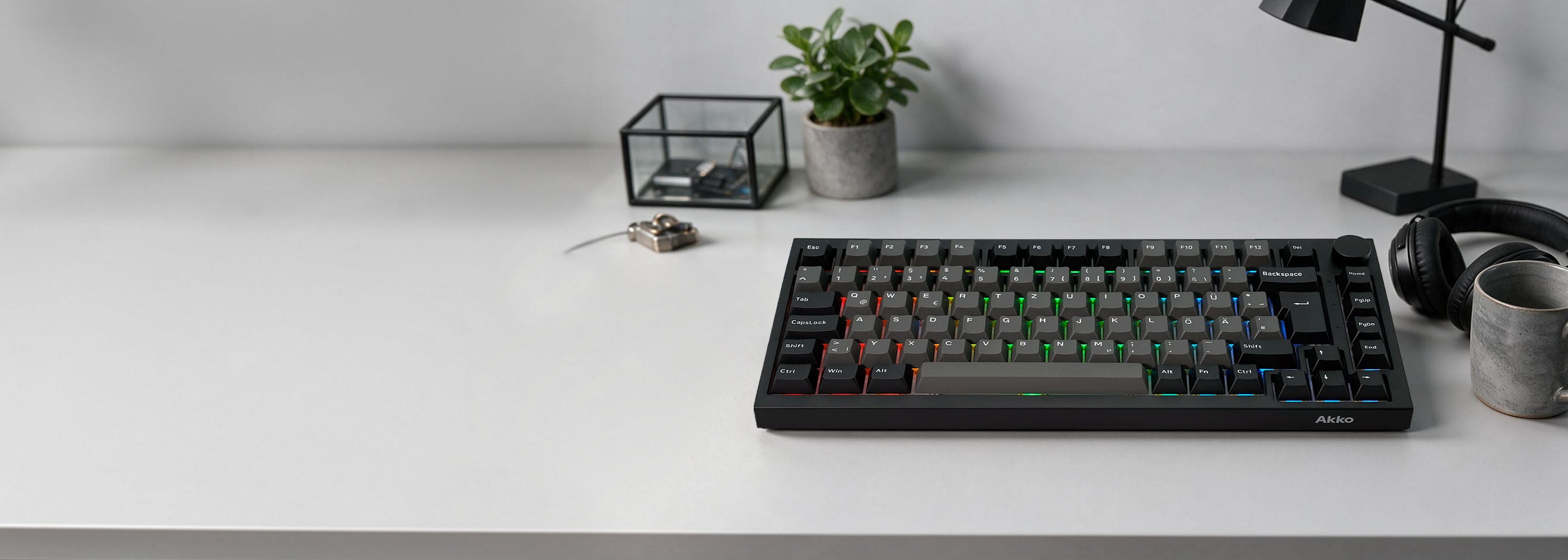 Akko Black Silver 5075 V5 HE ISO DE Magnetic Keyboard
