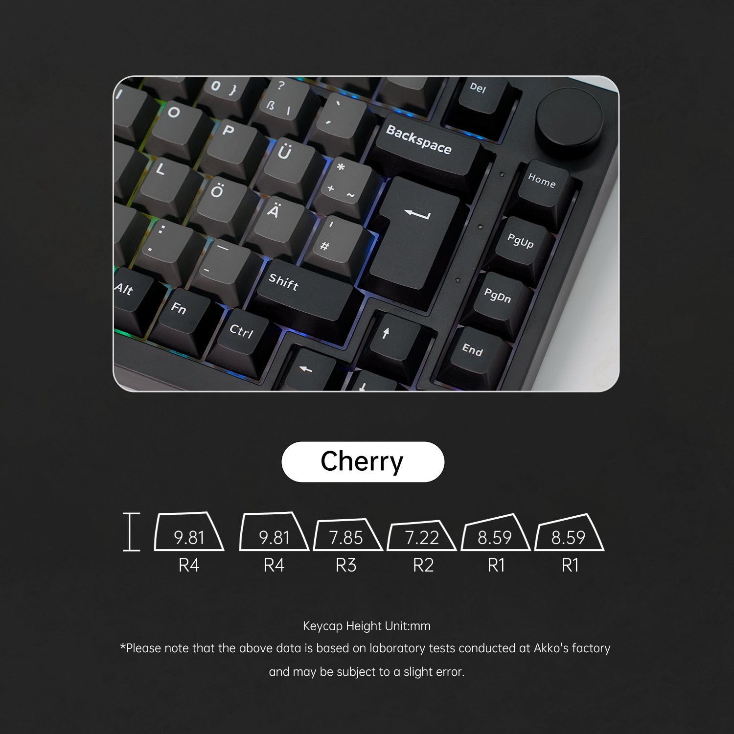 Akko Black Silver 5075 V5 HE ISO DE Magnetic Keyboard Cherry Keycaps