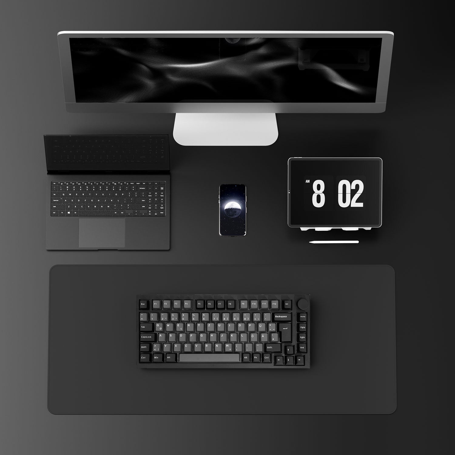 Akko Black Silver 5075 V5 HE ISO DE Magnetic Keyboard Tri-mode