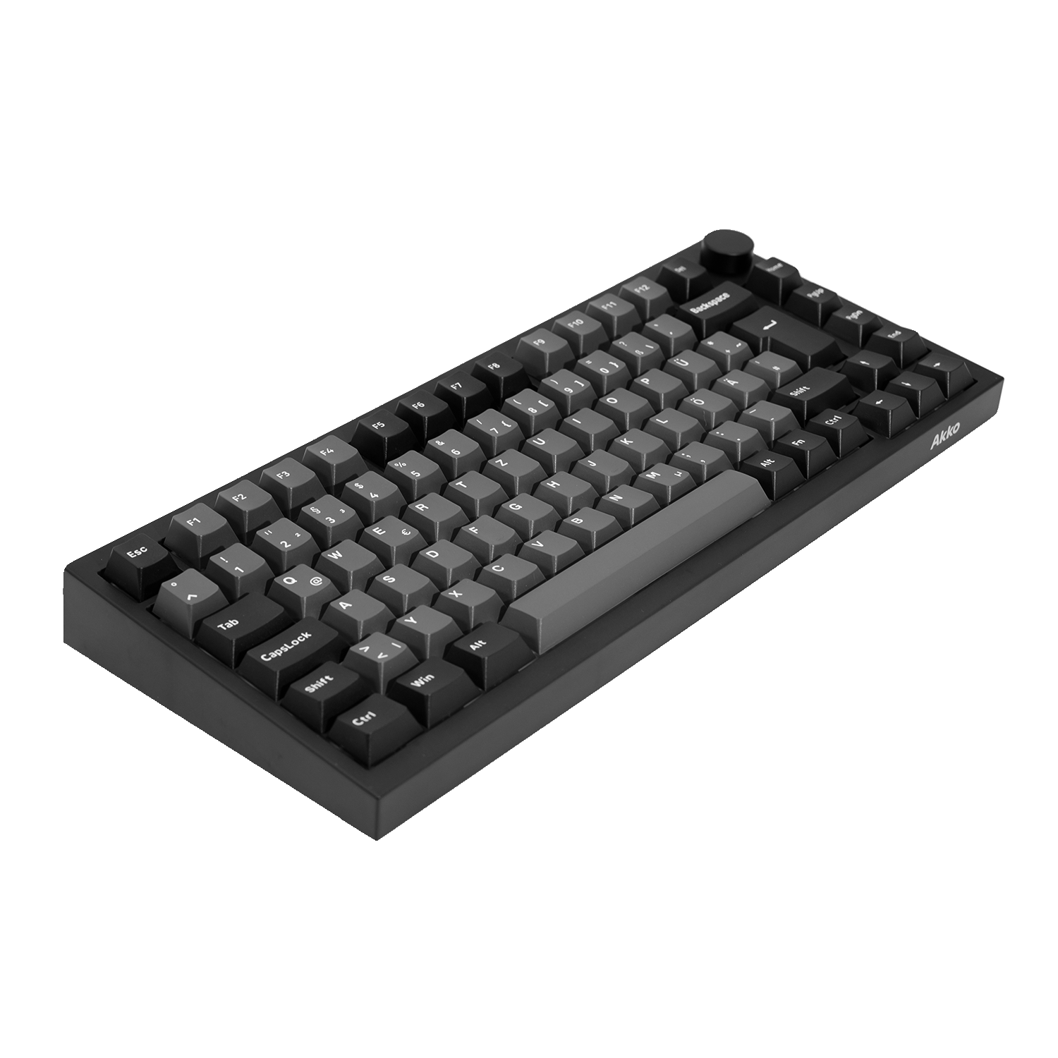 Akko 5075 V5 HE Black & Silver ISO-DE Keyboard Left Side